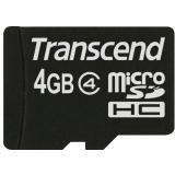 Transcend TS4GUSDHC4 4 GB microSD High Capacity (microSDHC) - 1 Card - Class 4