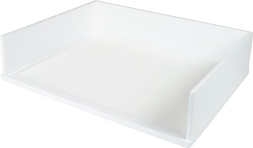 Victor Wood Pure White Collection, Letter Tray, White, (W1154)