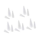 Baosity 15Pcs Cone Shaped Styrofoam Foam Ornaments for Handmade DIY Modelling Crafts