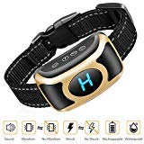 WSS Bark Collar for Small Medium Large Dogs, Triple Stop Anti Barking Mode, Rechargeable / IPx7 Waterproof/Harmless Humane (Gold)