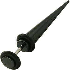 Acrylic Black Titanium Fake Ear Stretcher / Taper