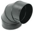 Gray Metal Products Inc. 7-24-602-R 7 Inch 24-ga Snap-Lock Black Stovepipe 90 Deg Sectioned Adjustable Elbow