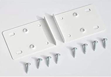 Hinge Repair Plate Kitchen Unit Cupboard Door Screws Zinc White - Pack of 4