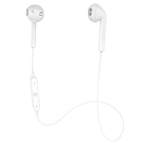 GEJINA Wireless Bluetooth Headphones, 4.1 Waterproof Sports Earphones, Lightweight HD Stereo Headset Built-in Mic, Noise Cancelling Earbuds (White)