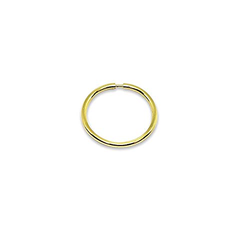 Hoops 4 Less14K Gold Single Tiny Small Endless 10mm Round Thin Lightweight Unisex Hoop Earrings (1pc)