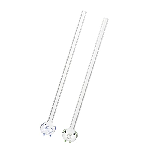YARNOW 2Pcs Glass Straws Drinking Straws Pig Head