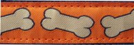 1" Orange Bones Extra Large Hemp Collar