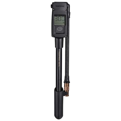 Topeak Dämpferpumpen Pocket Shock Digital kompakte, Digitale Dämpferpumpe mit einem leicht ablesbaren LCD-Display für Luftdrücke bis 20,7 bar / 300 ps