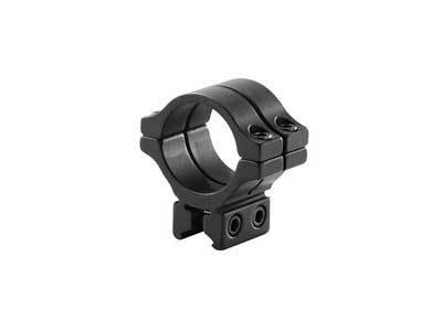BKL Single 30mm Double Strap Ring, 3/8 or 11mm Dovetail, 1 Long, Low, Black