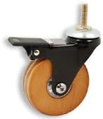 Cool Casters - Translucent Wheel Caster, Smoked Black Wheel Wheel, Chrome Yoke, Threaded Stem, No Brake - Item #370-75-AMB-BL-TS-WB