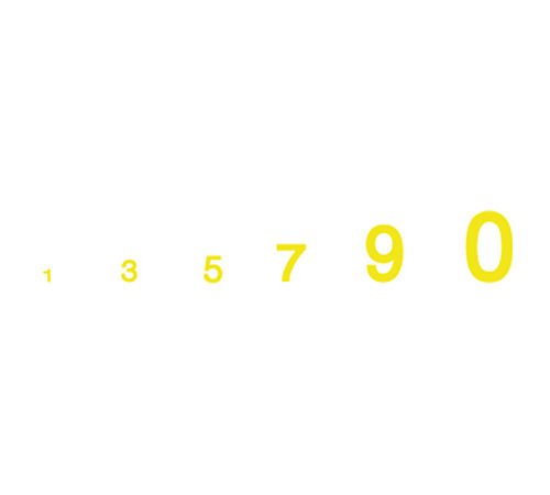 Gothic R.R. Numbers Yellow 1/16-5/16
