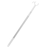 Asunflower Retractable Reach Stick with Long Handle 45'' Telescoping Long Reach Closet Pole Blinds Stick Adjustable Clothesline Pole with Utility Hook (Color: Off - White)