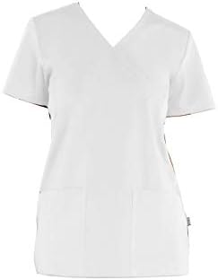 Medical Scrubs TRU Basic Womens Comfortable Mock Wrap Scrub Top