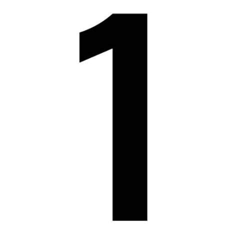 Self Adhesive Wheelie Bin Numbers 17cm - 1 - Black