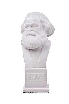 German Philosopher Socialist Karl Marx Marble Bust Statue Sculpture white 12 cm