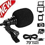 Paladou Lavalier Microphone for iPhone Android Smartphones Recording/Video Conference/Studio/Interview/Youtube/Podcast/Voice Dictation/3.5mm Lapel Mic
