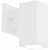 WAC Lighting, Cubix LED Double Up and Down Indoor or Outdoor Wall Light 3000K in Black