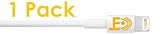 [Apple MFI Certified] iPhone 5 5S 6 6+ Charging Cables-8 Pin to USB Charger Cable-Fits iPad & iPod-Fastest data/sync & charging at the same time-Authentication Chip ensures no error messages (1 Pack)