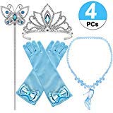 ANNTOY Princess Cinderella Dress up Tiara Crown Necklace Wand Gloves Party Accessories Gift Set for Girls
