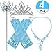 ANNTOY Princess Cinderella Dress up Tiara Crown Necklace Wand Gloves Party Accessories Gift Set for Girls
