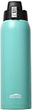Aquatix (Turquoise, 32 Ounce) Pure Stainless Steel Double Wall Vacuum Insulated Sports Water Bottle with Convenient Flip Top - Keeps Drinks Cold for 24 Hours, Hot for 6 Hours