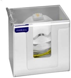 5154-W Long Dust Mask Dispenser with Lid - White Heavy- Duty Plastic