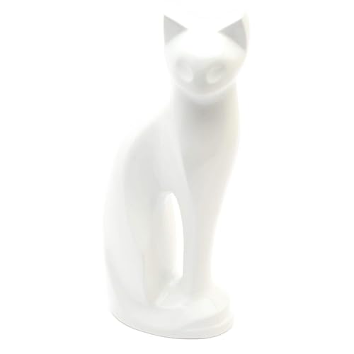 Urns UK Pet Cremation Memorial Urn Cat White Gloss 9.5" en promo sur Amazon