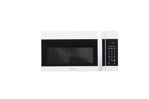 Farberware 1.7 Cu. Ft. Over-the-Range Microwave Oven – 1000 Watts Power, Auto Cook Settings, Defrost, Easy Clean and Child Safety Lock - White