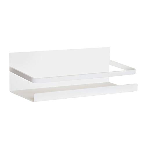 Fridge Spice Rack Organizer Single Tier Magnetic Refrigerator Spice Storage Magnet Shelf, White