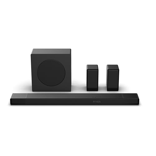 AX5140Q - Barra de Sonido 5.1.4, 600W, 13 Altavoces, Subwoofer y Altavoces Traseros Inalámbricos, Dolby Atmos, DTS:X, Ecualizador IA, Calibración Automática, Hi-Concerto, EzPlay 3.0