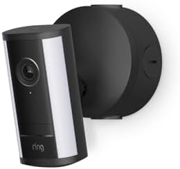 caméra Spotlight Pro (Spotlight Cam Pro, nouvelle génération) Power-Over-Ethernet | Caméra de surveillance extérieure | Retinal 4K, 600 lumens, Essai gratuit de 30 jours de l'abonnement Ring