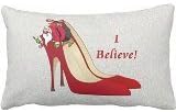 Himoud Red High Heel Shoes / Santa Elf / I Believe! Christmas Lumbar Pillowcase Pillow Covers 20x30 inches