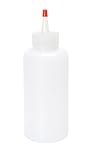 Vestil BTL-RC-16 Low Density Polyethylene (LDPE) Round Squeeze Dispensing Bottle with Removable Red Cap, 16 oz Capacity, Clear