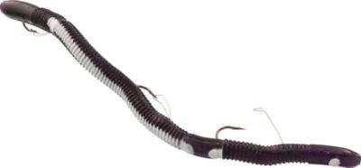 K & E Tackle Bass Stopper Worm Weedless Fishing Equipment, Purple/White