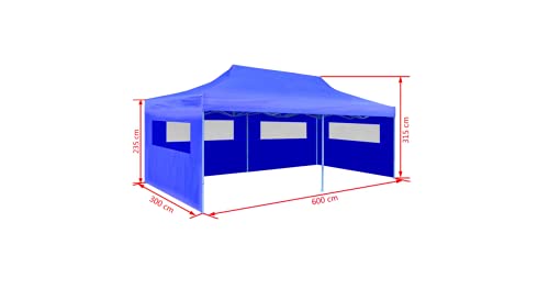 Pop-Up-Partyzelt Faltbar Gartenbauten Pavillons und Partyzelte stabil Blau 3×6 m – Bild 3