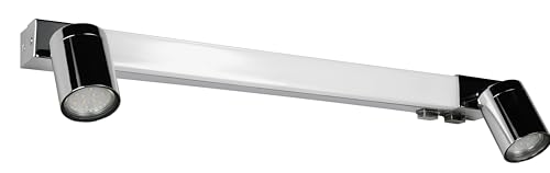 Trio Leuchten Aplique de baño LED ENRICO 281470306, metal cromado, 6,5 vatios LED, excl. 2x GU10, color de luz ajustable
