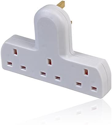 Mr. Gadget's Solutions® 3 Way/Triple UK Mains 3 Pin 250v 13Amp Adapter Plug/Socket/Bar - White