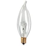 Candex - Candelabra Base 40 Watt 12 Volt Clear Flame Tip Lamp (10 Pack)