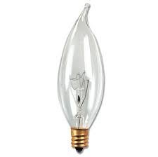 Candex - Candelabra Base 40 Watt 12 Volt Clear Flame Tip Lamp (10 Pack)
