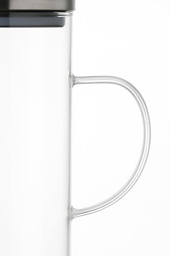 Jarra de Vidro Borossilicato com Tampa De Inox 1,4L – Design Facetado Elegante para Água, Sucos, Chá Gelado e Drinks (1,4L)