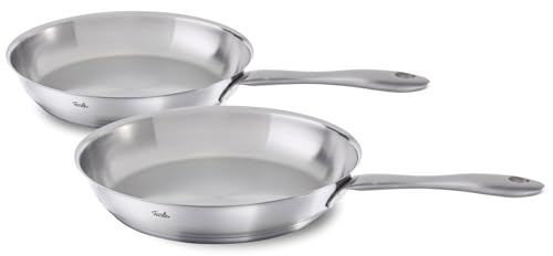 Fissler Catania Pfannen-Set (2-teilig, Ø 24 + 28 cm) – robuste Edelstahl-Pfannen mit Thermic-Boden, gleichmäßige Wärmeverteilung, backofengeeignet, sp