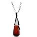 Ian and Valeri Co. Black Cherry Amber Sterling Silver Modern Set Leverback Earrings Necklace 18 Inches