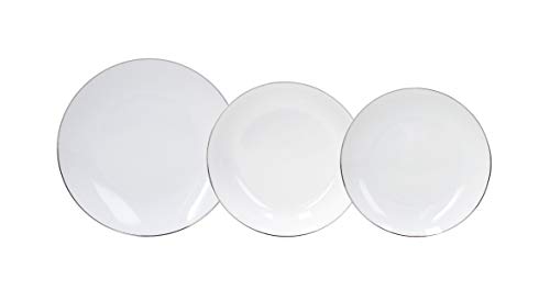 Tognana Metropolis 18-Piece Porcelain Dinner Set for 6 People, White