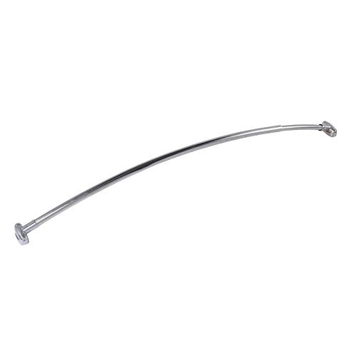 TENOVEL Rust Proof Adjustable Curved Shower Curtain Rod，50" - 72" Inch Shower Curtain Rod Adjustable Stainless Steel Bathroom Rod, Polished Chrome - Thumbnail 3