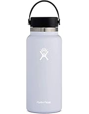 Hydro Flask Water Bottle - Stainless Steel, Reusable, Vacuum Insulated- Wide Mouth with Leak Proof Flex Cap