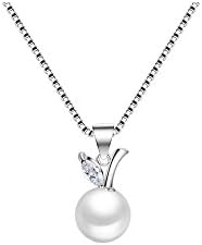 18K Silver Plated White Pearl Zirconia Necklace | Fine Jewelry for Women | Girls - by Perfect Eden