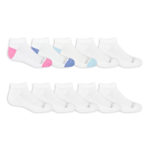 Fruit of the Loom Girls' Everyday Lightweight Sports Low Cut Socks (10 Pack)