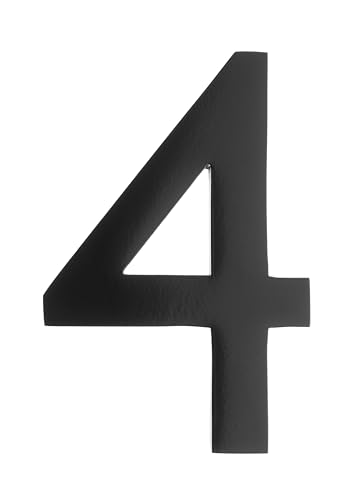 ARCHITECTURAL MAILBOXES 3582B-4 4 inch Solid Brass Floating House Number, Black — image 1