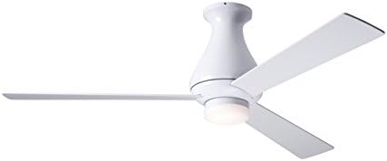 Modern Fan Company Altus Flush 42" Gloss White w/ White Blades 17W LED Flush Mount Ceiling Fan with Handheld Remote