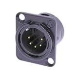 Neutrik NC5MD-L-B-1 5-Pole Male Receptacle, Black/Gold Contacts
